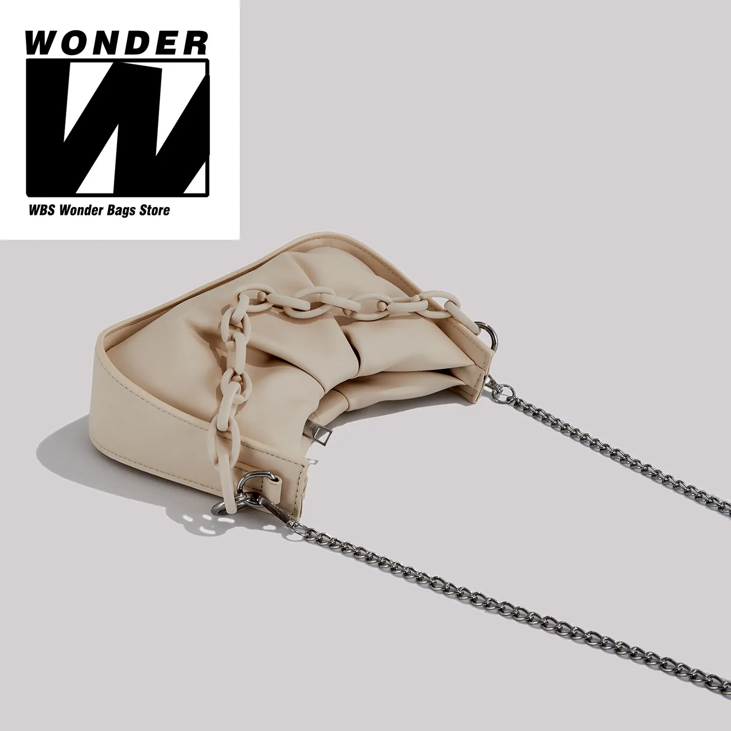 2023 Trendy Solid Color Chain Bag for Women Original Design Crossbody Hobo Bag Portable Texture Handbags PU Leather Light Weight