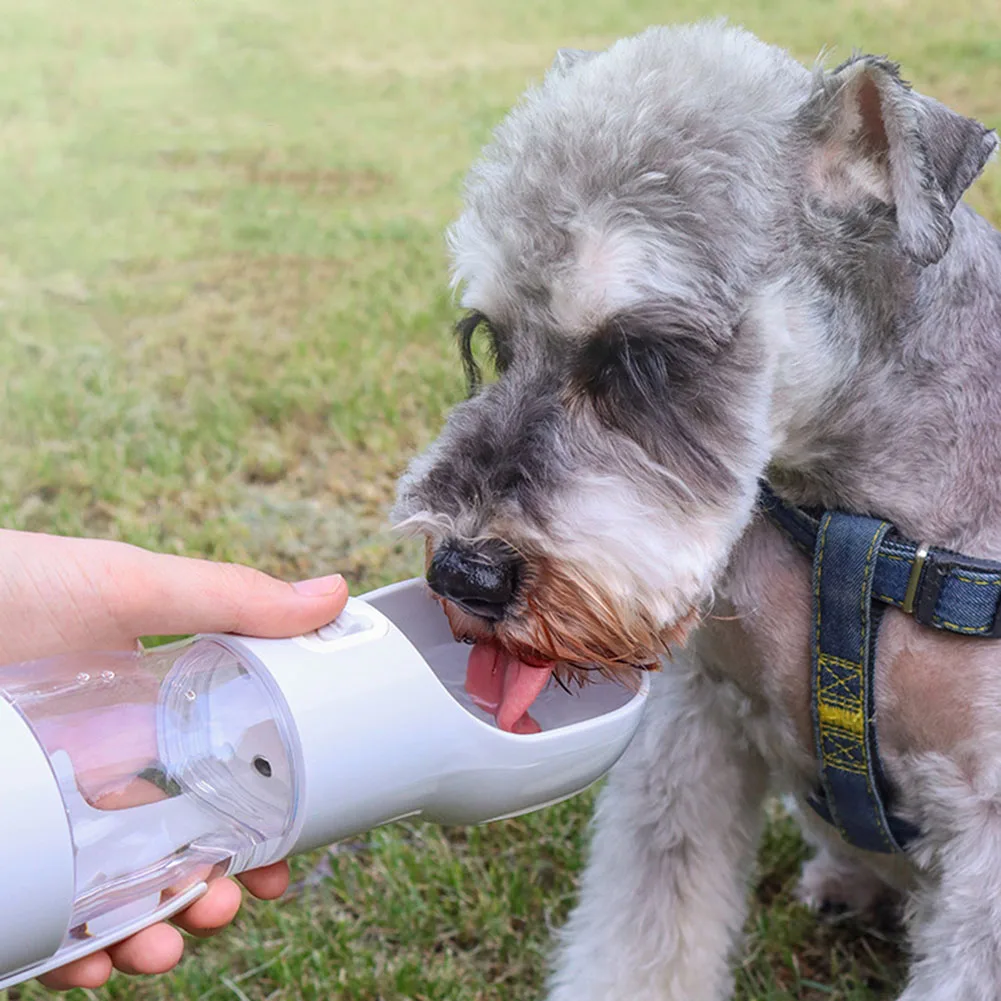 

4 in 1 Pet Dog Cat Water Bottle Travel Outdoor Leakproof One-key Lock Feeding Drinking Cup Water Dispenser Pet Drinking Supplies