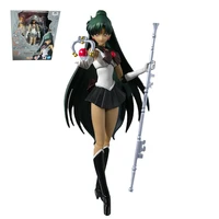 bandai shf sailor moon animation color edition sailor pluto figurine action figure kids toys dolls collections model girls gifts