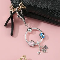 new airplane earth suitcase charm exquisite key chain pendantdiy silver plated snake bone chain ladies bag key chainkey ring