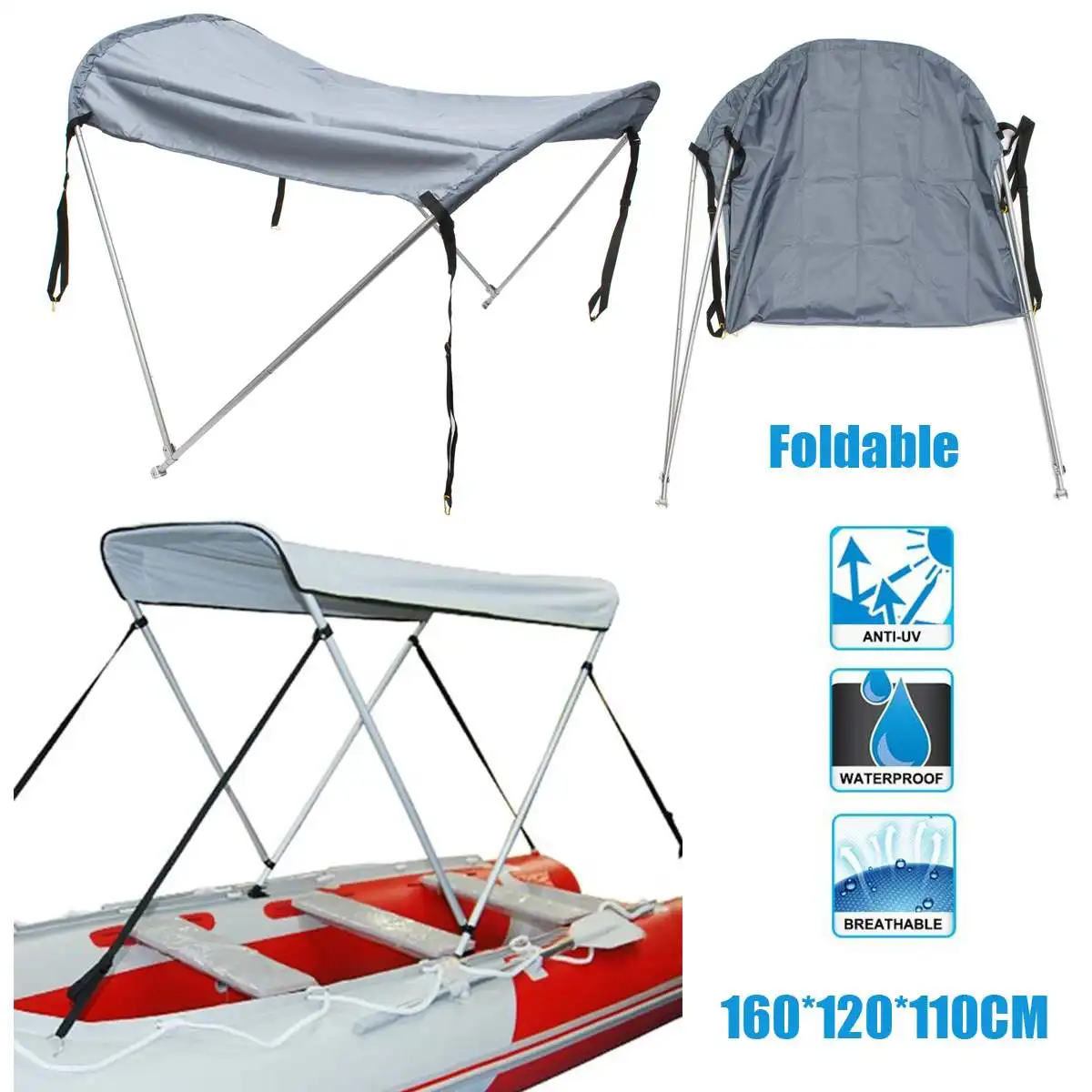 Waterproof Anti UV Top Tent Sunshade shelter flatable boat boat dinghy raft Folding Canopy Aluminium Alloy Tent Sunshade