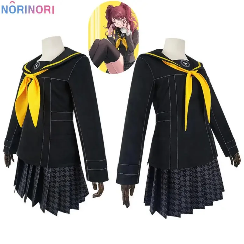 Фото CyAnime Game Persona 4 P4 Kujikawa Rise Косплей Костюм Парик Японский JK Школьная Форма Юбка Женский Сексуальный Костюм Для Хэллоуина №4