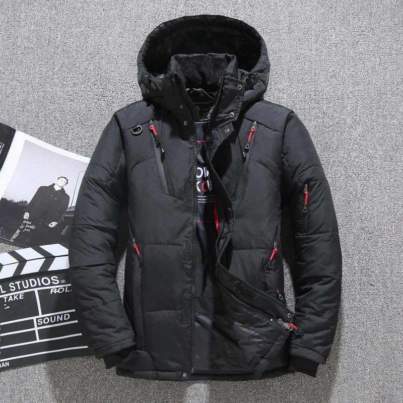 2023 New Young Men's Winter Short Down Jacket Thickened Comfortable White Duck Down Luxury Sports Outdoor Ski Suit Winter Jacket