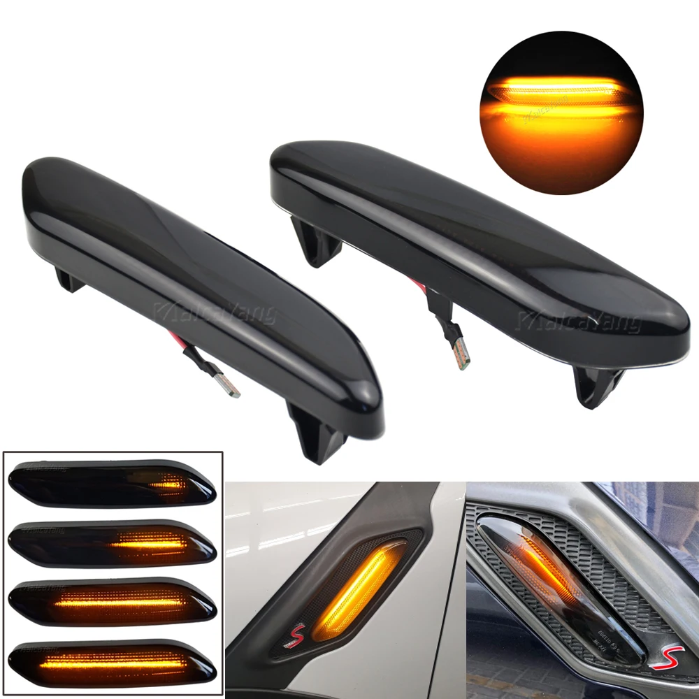 

2x Flowing Water Blinker LED Dynamic Turn Signal Light For Mini Cooper R60 Countryman R61 Paceman Side Marker Flashing Indicator