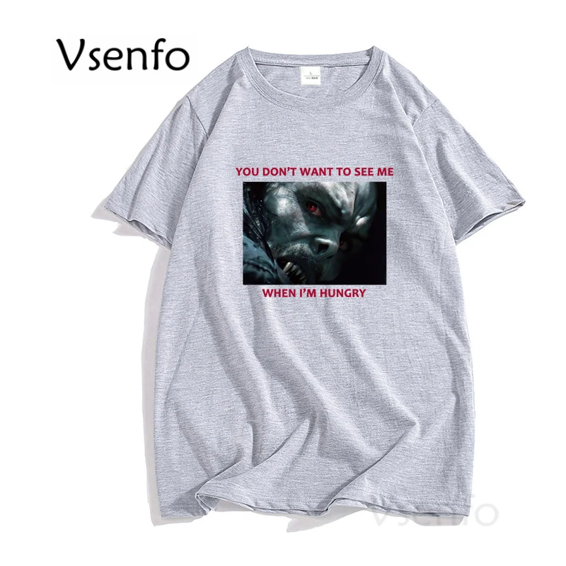 

Jared Leto T Shirt Men Summer Casual You Don't Want To See Me When I'm Hungry Morbius Tshirt Men's Cotton Short Sleeve Movie Top