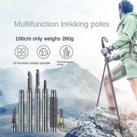 hhu advanced trekking pole foldable multi functional outdoor special metal to create strong and durable trekking mountaineering