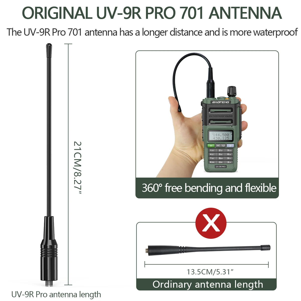 

UV-9R PRO Waterproof Walkie Talkie Dual Band High Power CB Radio Vhf Uhf CB Ham Radio Upgraded of UV-9R plus Radio