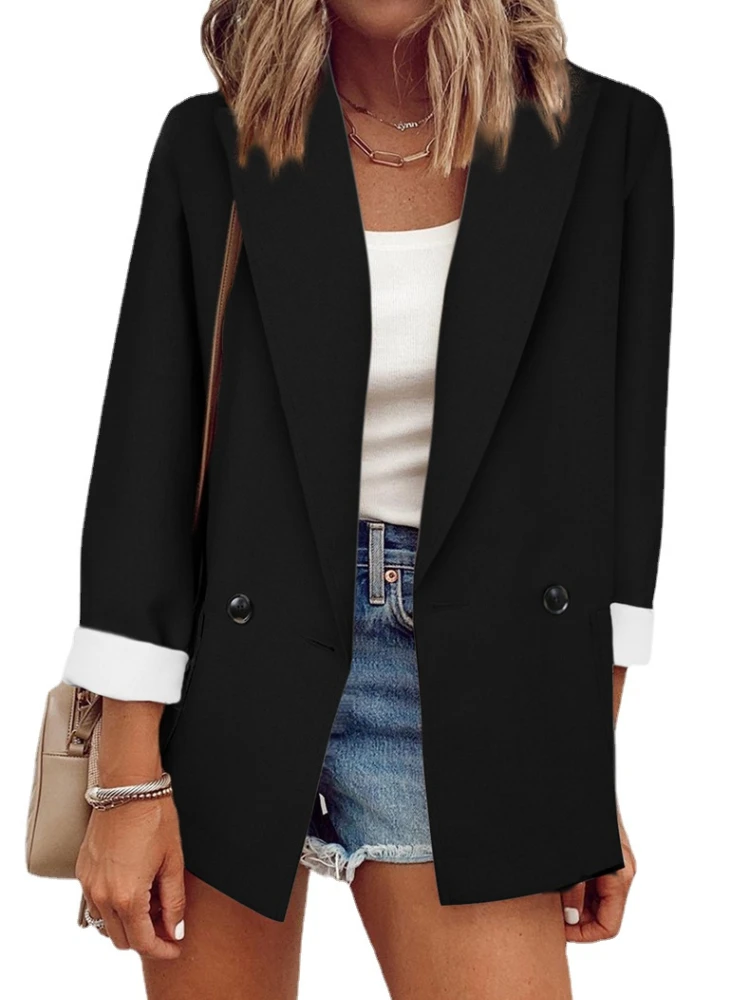 Plus Size Autumn and Winter Long-sleeved Women's One-piece Blazers/Suits Commuting New Solid Color Small Suit All-match Coat