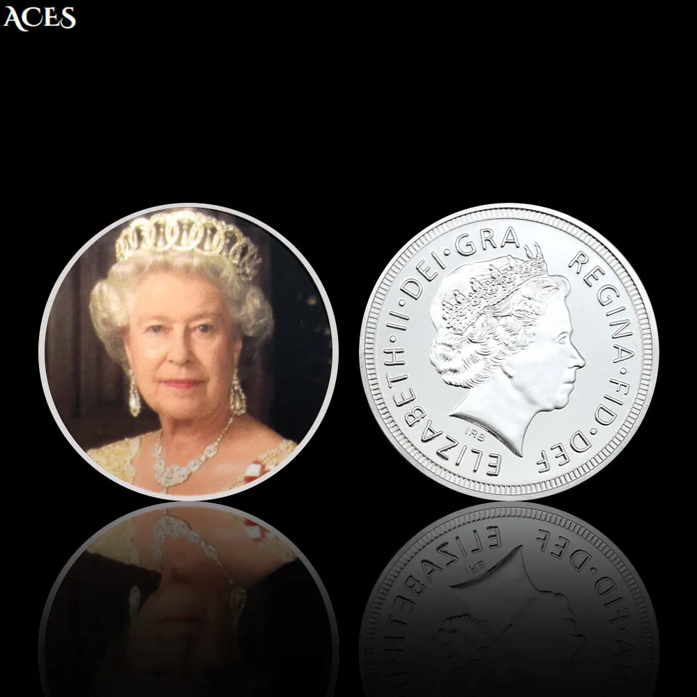 

Elegant Queen of England Silver Coin The Great Elizabeth II Commemorative Coin In Capsule Forever Queen Coin Souvenir