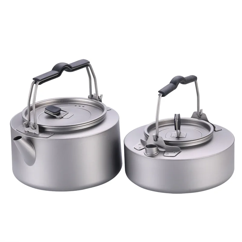 Camping Titanium Kettle Outdoor Tea Coffee Kettle Tableware Pot Supplies Tourist Dishes Hiking Cooking Equipment