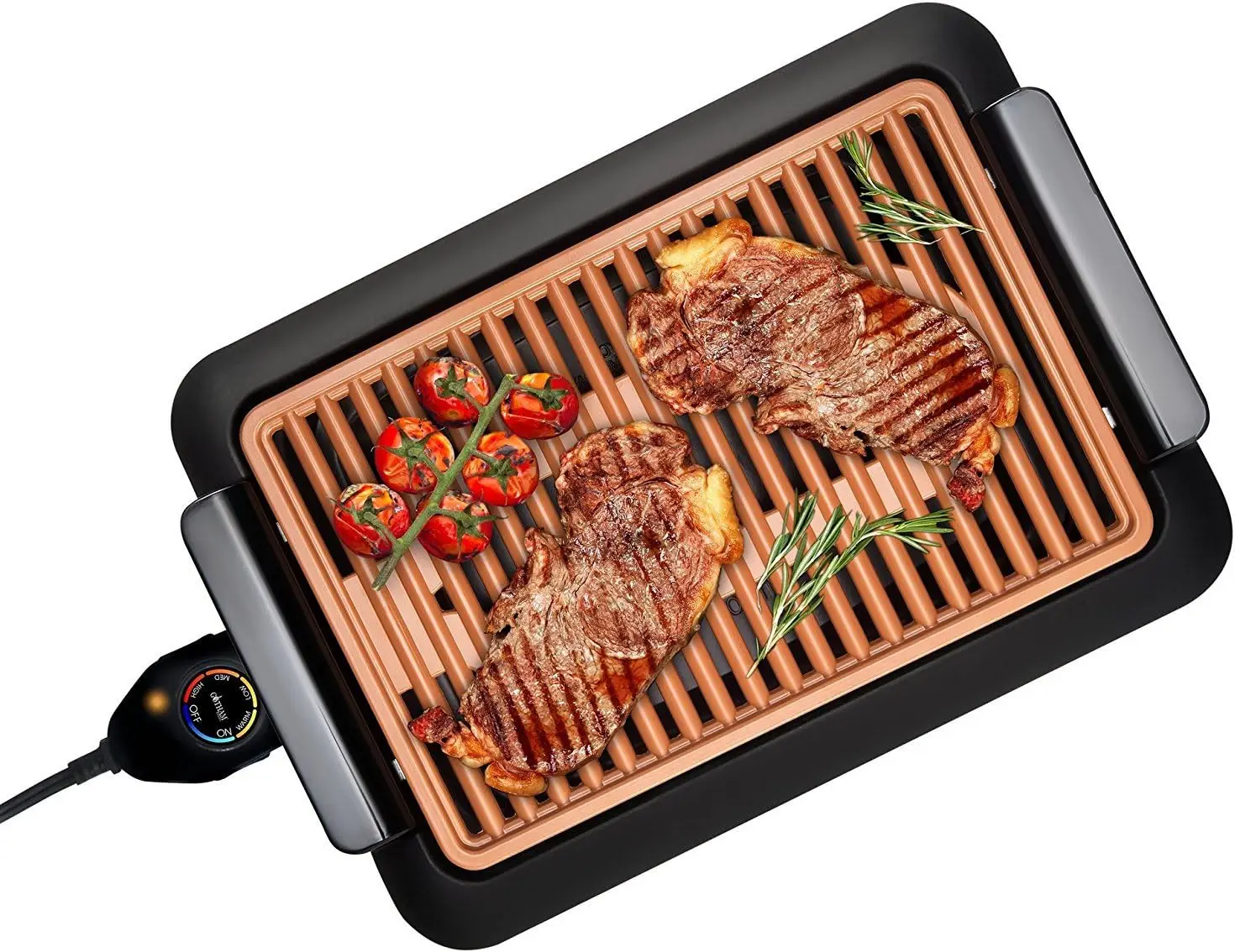 

Smokeless Grill Grill Nonstick Grill Dishwasher Safe Surface, Temp Control, Metal Utensil Safe, Barbeque Indoors with No Smok