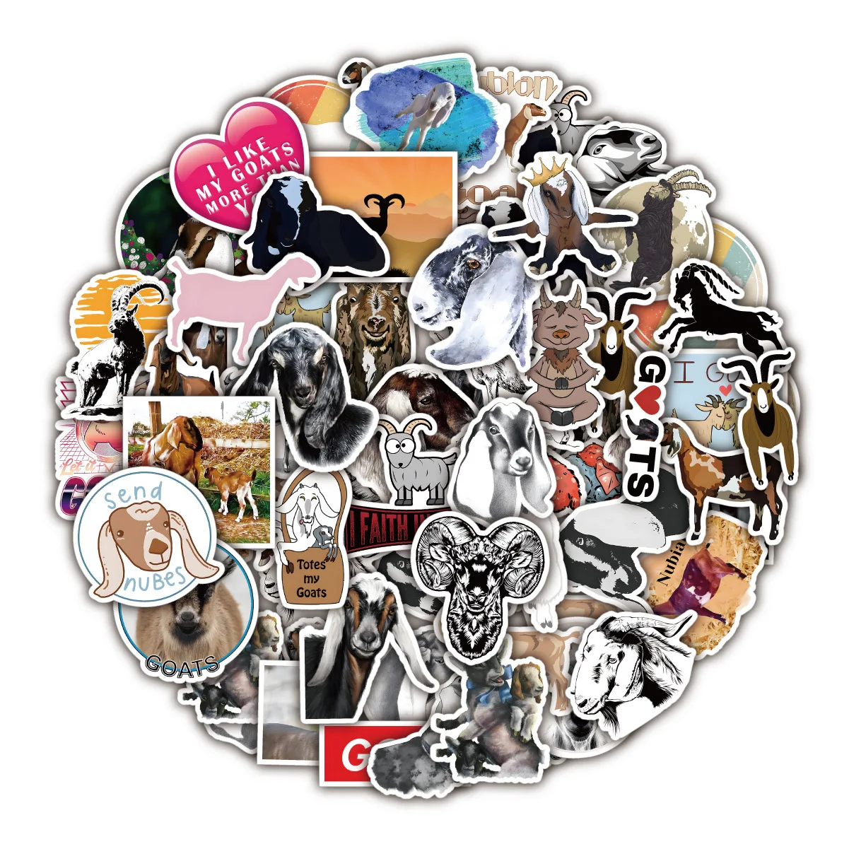 

10/50Pcs/Set New Goat Graffiti Stickers Waterproof Removable Notebook Skateboard Luggage Motorcycle Sticker