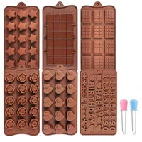 chocolate molds silicone food grade non stick cake jelly candy mold fondant patisserie candy bar mould 3d mold diy baking tools