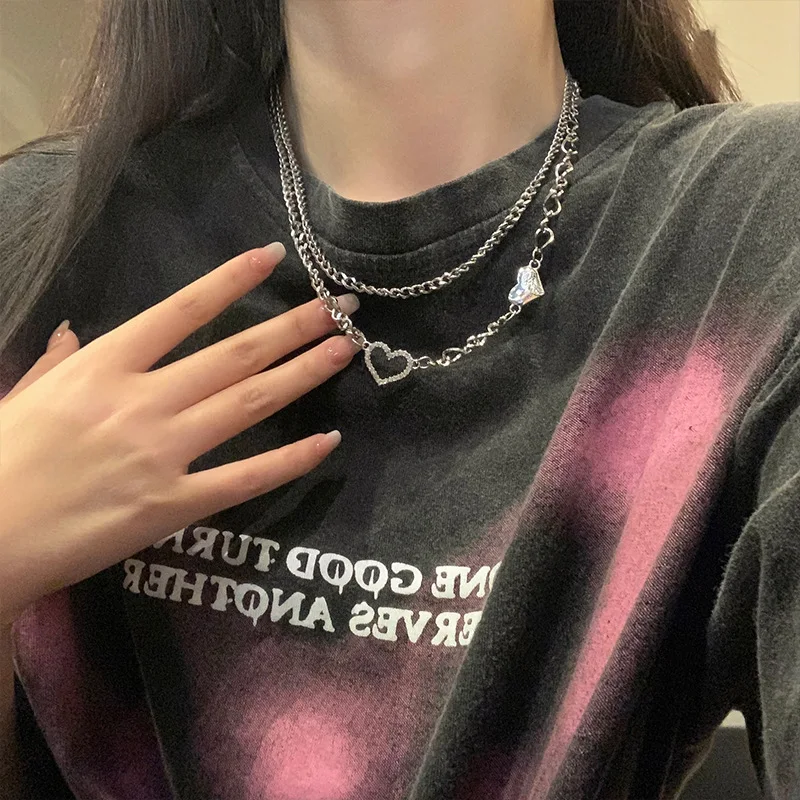 

Женская двухслойная цепочка в стиле хип-хоп