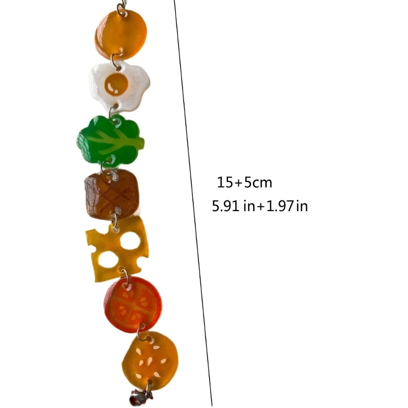 Красочный акриловый браслет-гамбургер с украшением в виде уникальной цепочки на