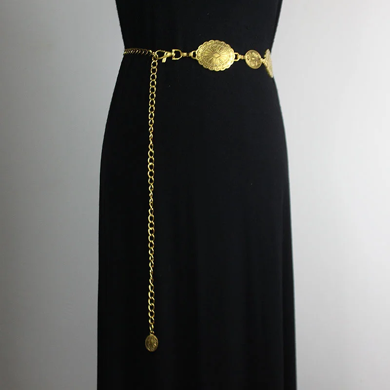 thick chain woven Metal waist chain women's decorative dress suit belt waist seal accessories