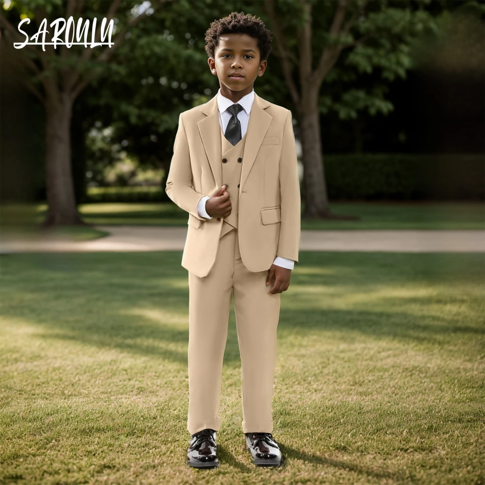 Детский Костюм Из 4 Предметов Цвета Шампанского Классический Высококачественный