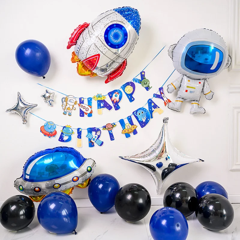 

Space Party Balloon Rocket Astronaut Aluminum Foil Balloon Children's Birthday Sci-Fi Theme Party Decoration Rocket Balloon