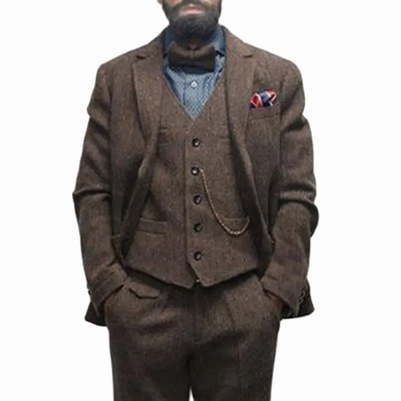 Рисунок 2 - Мужской твидовый свадебный костюм из 2023 шерсти