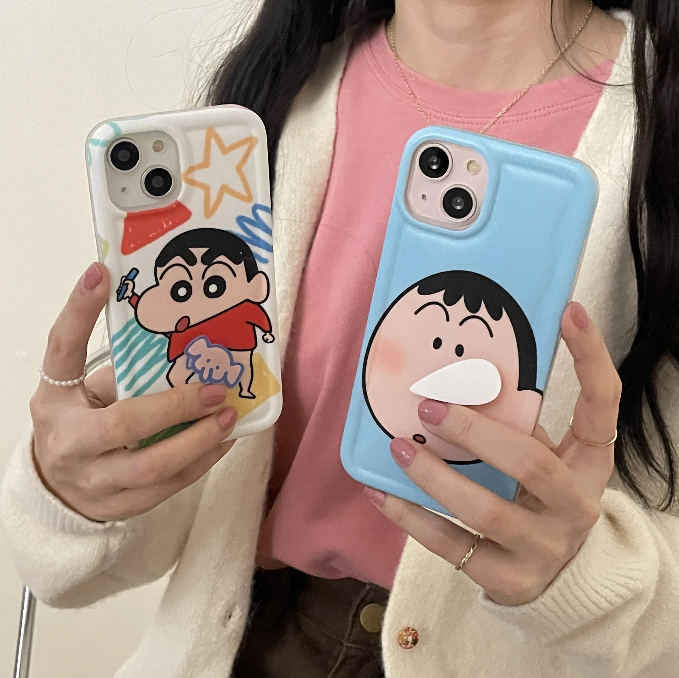 

Funny Crayons Shinchans cute With Swivel Fitting Phone Cases For iPhone 15 14 13 12 11 Pro Max XR X XS MAX 8 7 Plus BACK Cover