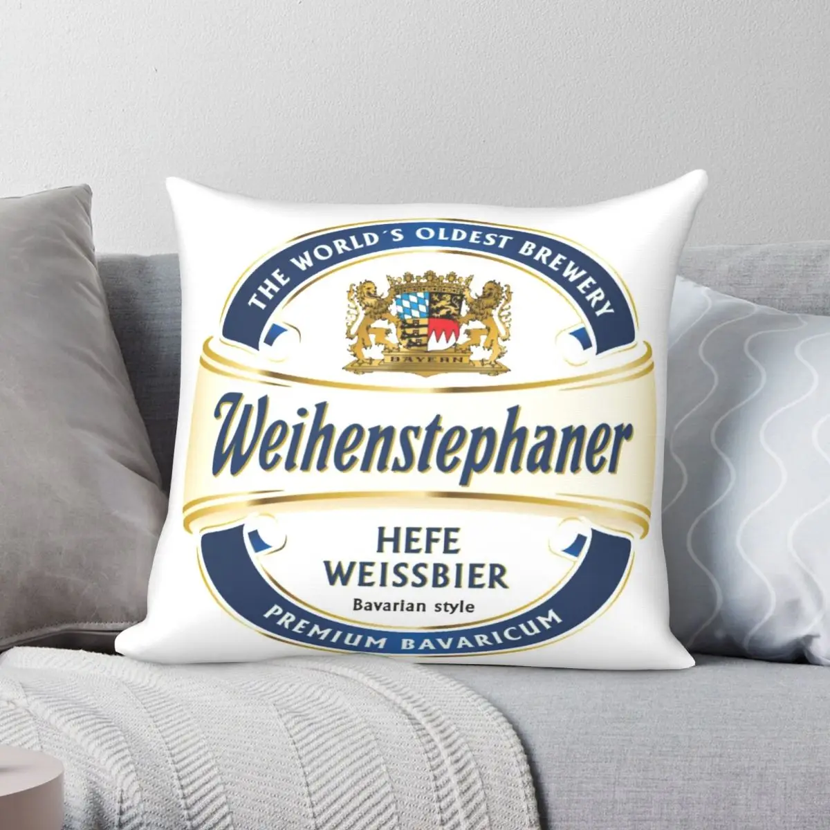 

Weihenstephaner-пивной квадратный чехол для подушки из полиэстера и льна с бархатным узором на молнии декоративный чехол для подушки Чехол для автомобильной подушки