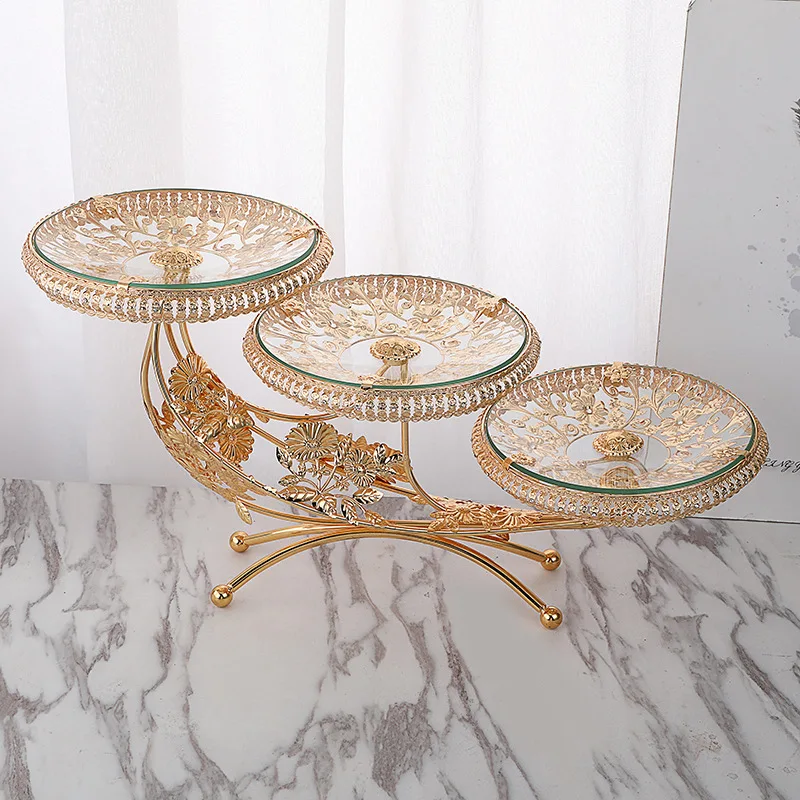 

Home Living Room Hotel Coffee Table Crystal Fruit Plate Glass Fruit Plate