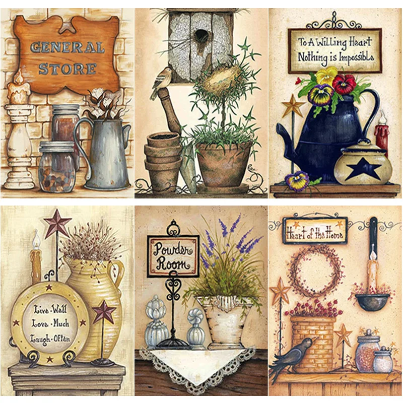 

HOMHOL Full Diamond Painting 5D DIY Potted Diamond Embroidery Cross Stitch Rhinestone Mosaic Art Picture Home Decoration