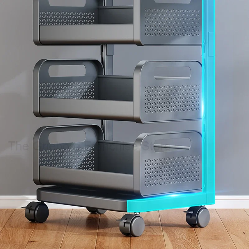 Шкафы 3-уровневая вращающаяся хозяйственная тележка для еды Мобильная поднос