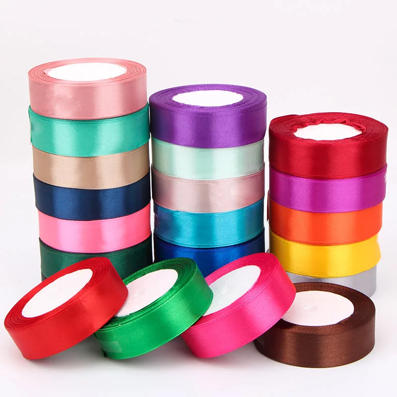 

6mm-50mm 25Yards/Roll Grosgrain Satin Ribbons for Wedding Christmas Party Decoration Handmade DIY Bow Craft Ribbons Card gift