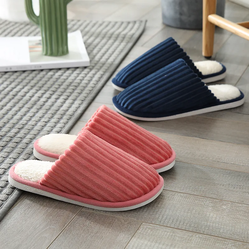 

Winter Warm Shoes Faux Fur Fluffy Woman Men Indoor Slippers Soft Plush Home Floor Slipper Anti-slip Bedroom Slides De Mujer