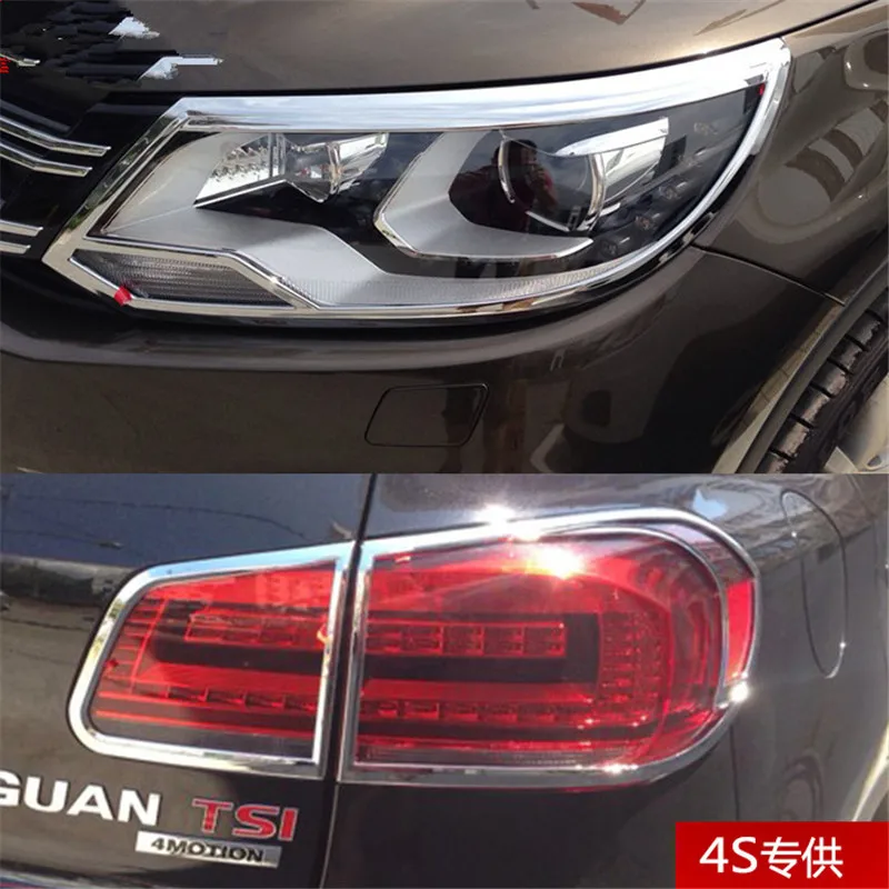 

Для Volkswagen Tiguan MK1 2013-2017 автомобильный Стайлинг ABS передняя + задняя фара крышка фары отделка внешняя наклейка аксессуары