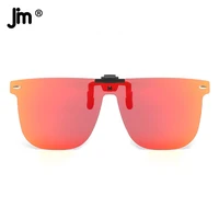 jm oversized polarized clip on sunglasses square fashion one piece shield women men big filp up sunglasses uv400