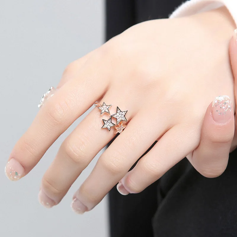 Nova Zircon Ring Ladies Luxury Rhinestone Girls Party Ring Simple Fashion Jewelry Gift Wholesale