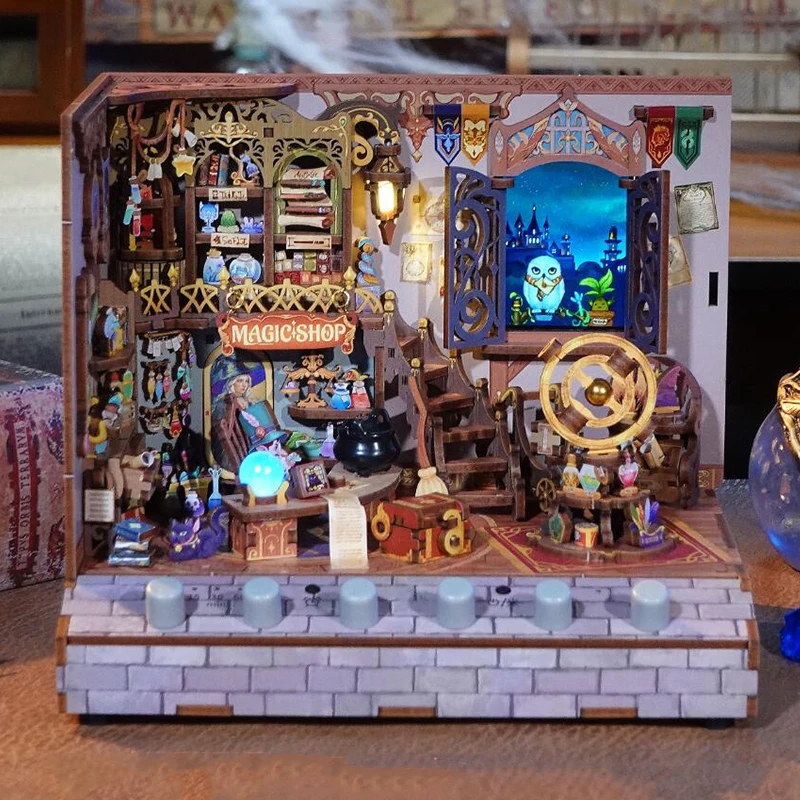 Набор деревянных миниатюрных моделей сделай сам Волшебный Магазин домик