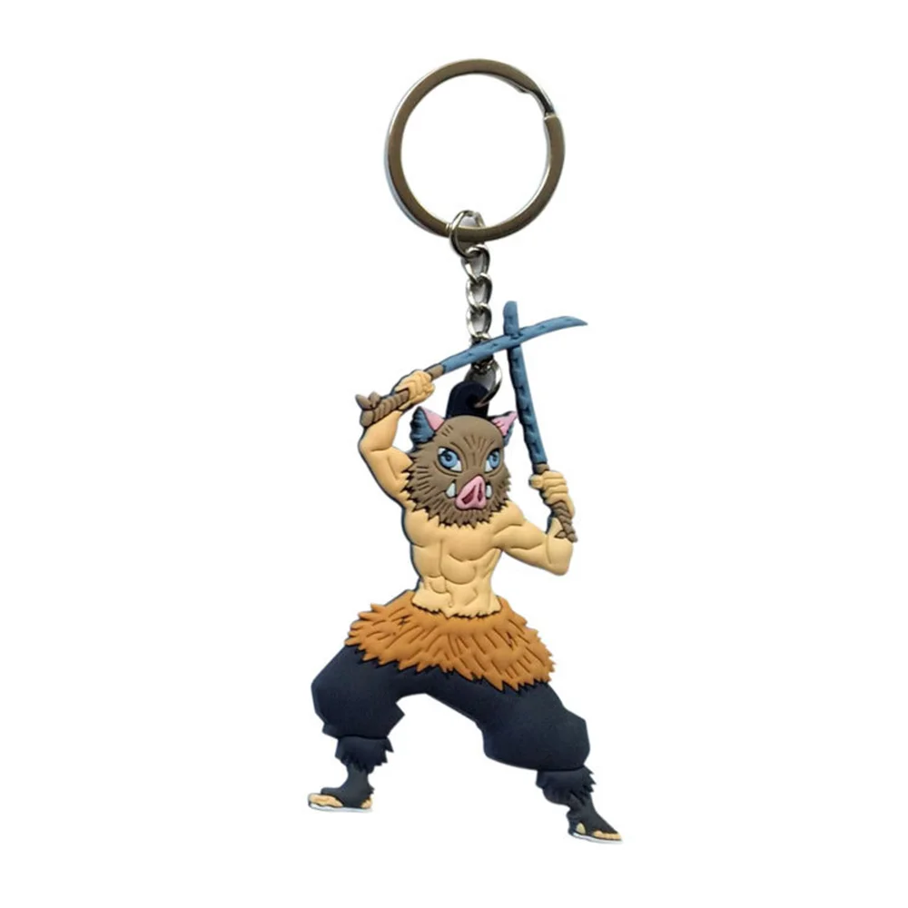 

Demon Slayer Cartoon Keychain Anime 3D Figure Keychain soft silica gel Key Rings Trinket Props Bag Doll Key Buckles Pendant