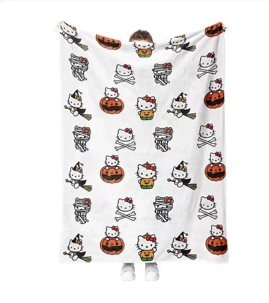 2024 рождественское большое фланелевое одеяло с героями мультфильмов Hello Kitty милое