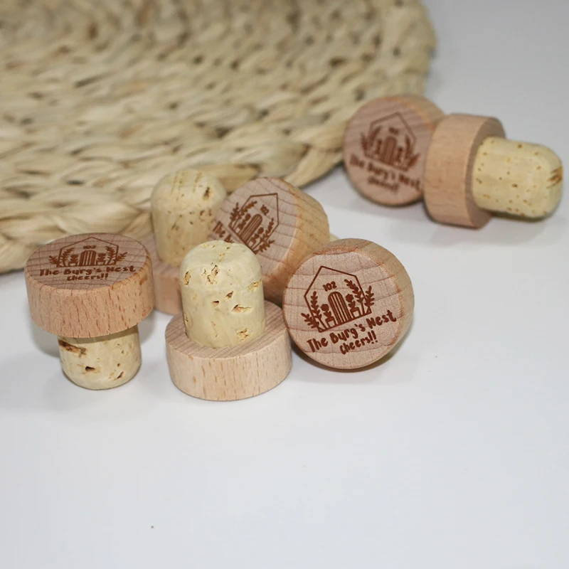 Деревянная пробка для бутылки вина с гравировкой на заказ свадебный декор