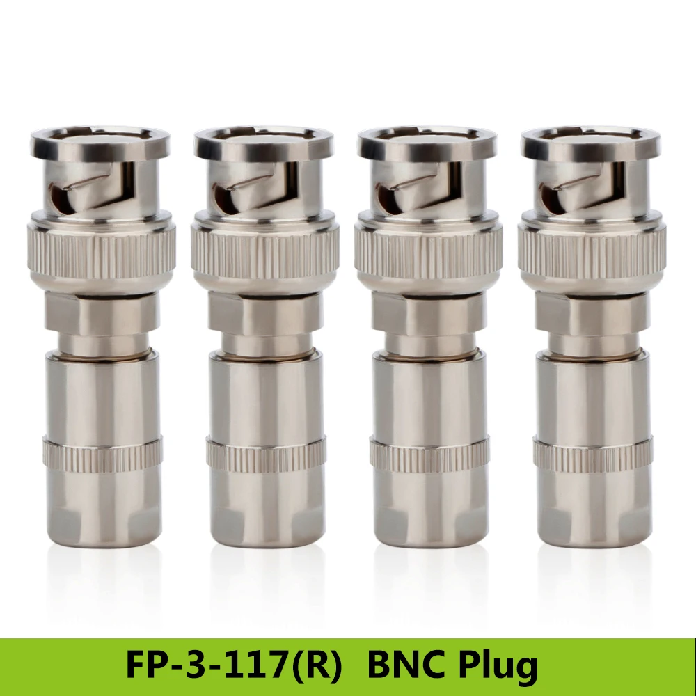 

FP 3 117 Rhodium Plated BNC Plug Fever Coaxial Digital Cable Plug BNC Male Plug To Female Jack Adapter Connector Brass 50ohm