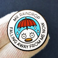 gintama mr raindrop falling away from me now enamel brooch pin brooches lapel pins alloy badge jewelry accessories