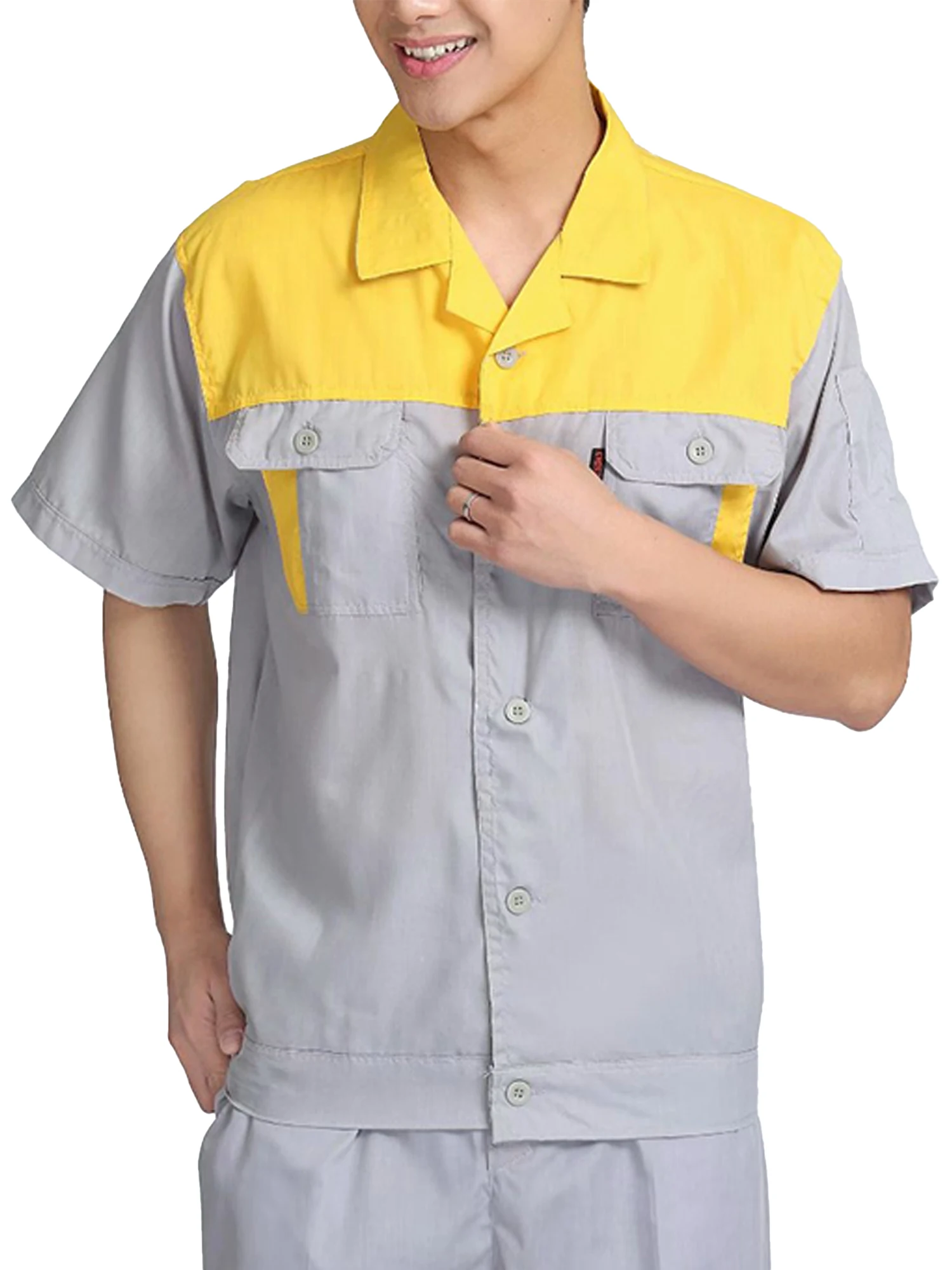 Мужские и женские рубашки для мастерской, Униформа, рабочая одежда с коротким рукавом, рабочая одежда для мастерской, униформа для автомеханика, рубашка с пуговицами