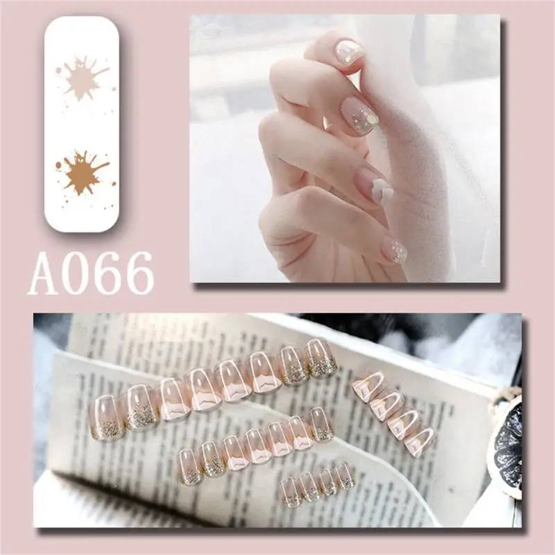 

24Pcs/Set Fake Nail Wearing Press on Nails Tip Finished Patch Full Cover Artificial Nail Beauty Art Tools