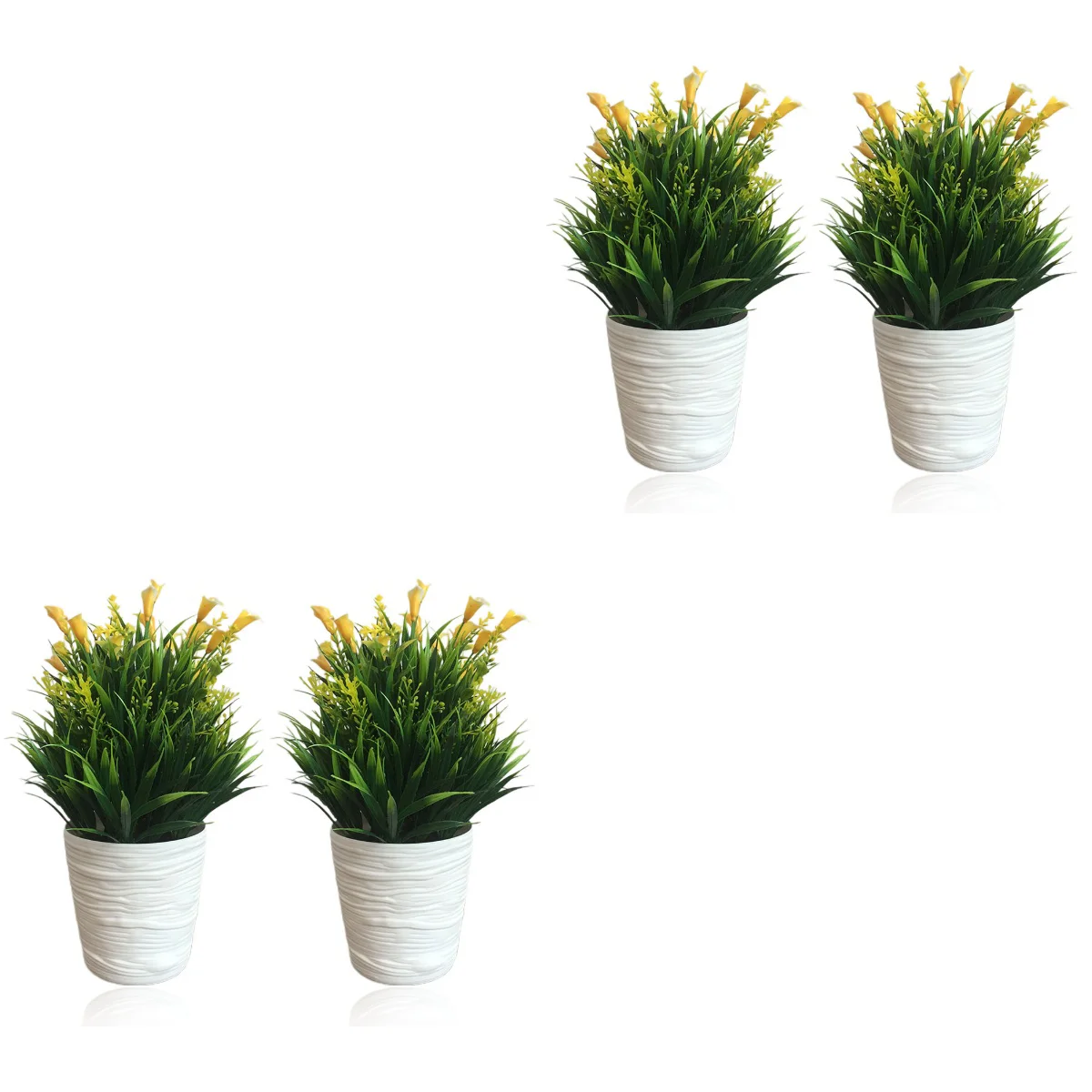 

4 pcs Artificial Potted Fake Potted Plants Faux Potted Decorative Bonsai