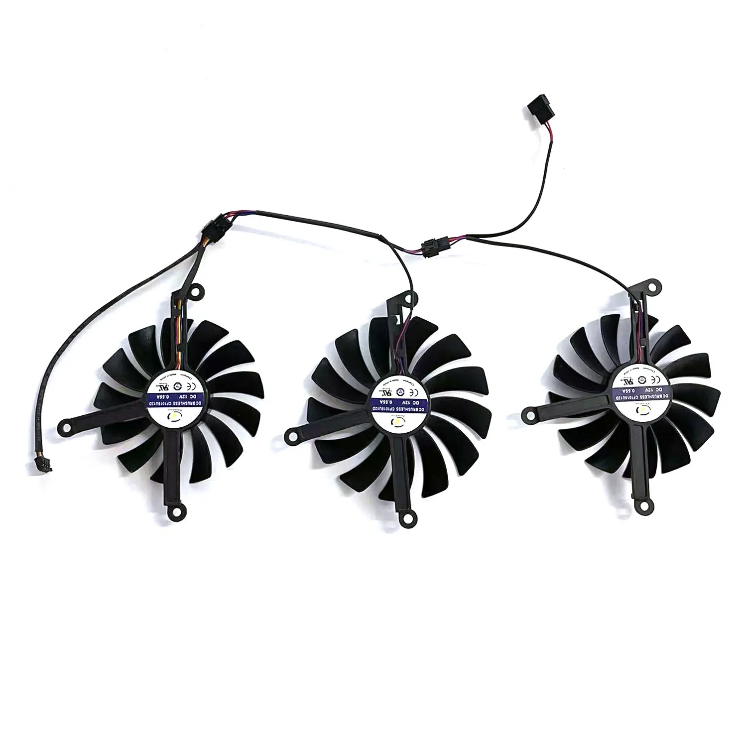 Фото Вентилятор видеокарты CF1015U12S 1x95 мм 2x87 мм Radeon RX 6700XT 6750XT для XFX Speedster SWFT 309 Radeon RX 6700 XT 12GO №3