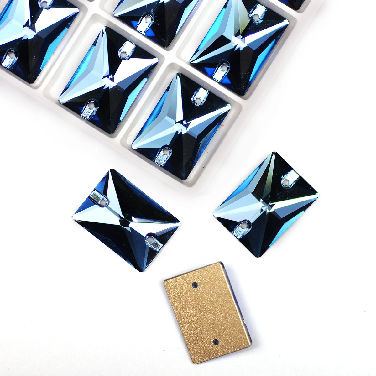 YANRUO 3250 прямоугольные аквамариновые синие стеклянные бриллианты для шитья одежды