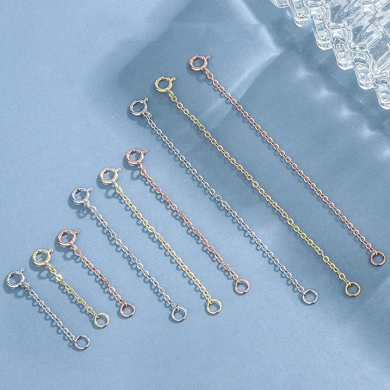 

2Pcs 925 Silver Shiny Clavicle Chain Necklace Necklace Collar Women High Jewelry Wedding For DIY Jewelry Decoration