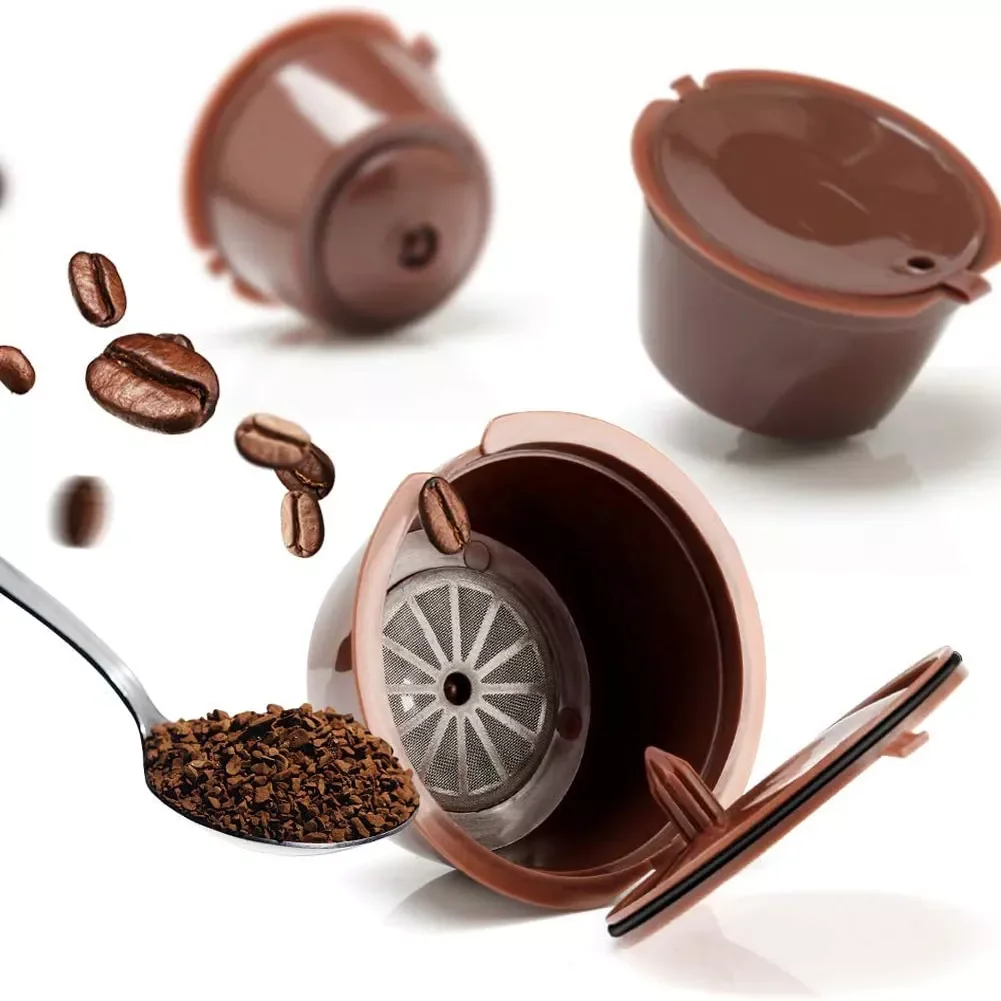 

Coffee Capsule Filter Cup for Nescafe Dolce Gusto Refillable Caps Spoon Brush Filter Baskets Pod Soft Taste Sweet 3pcs