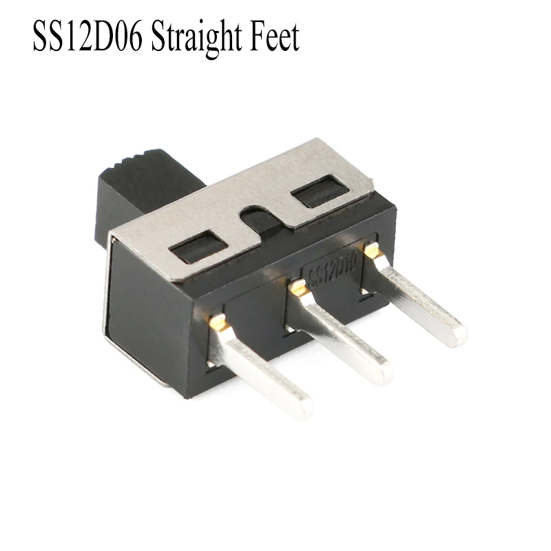 

Переключатель-переключатель SS12D10, 10 шт., переключатель слайдов, микро-питание, прямая вставка, горизонтальная зеркальная стрелка, прямые нож...