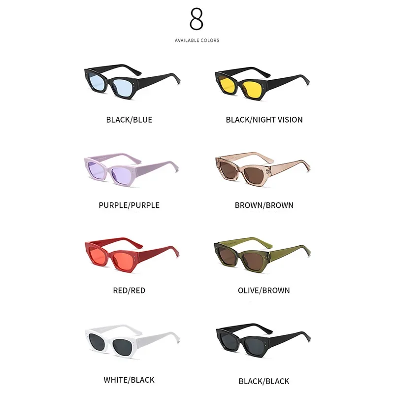 OVOYAN многоугольные солнцезащитные очки кошачий глаз женские простые высокого