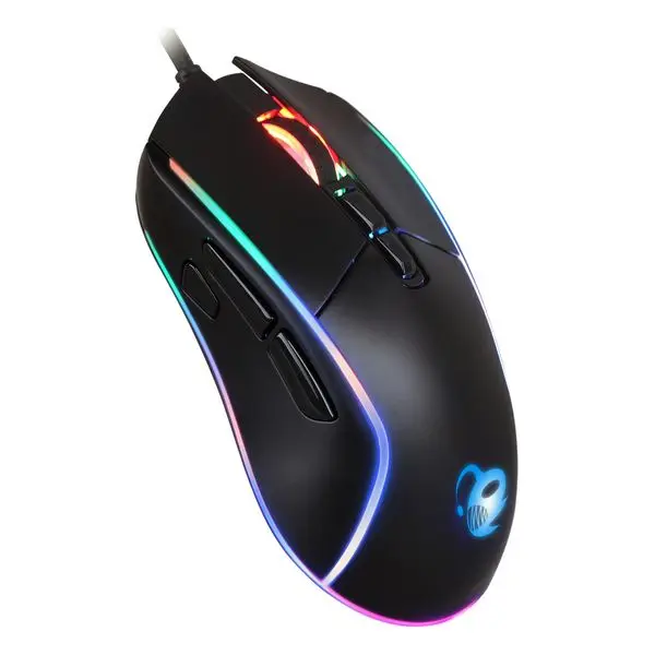 Светодиодный игровой Мышь небольшой DG MOU019 RGB 6400 точек/дюйм 30 ips черный|Коврики для