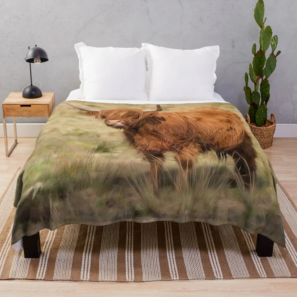 

Scottish Highland cow Throw Blanket Nap Blanket Custom Blanket Flannels Blanket